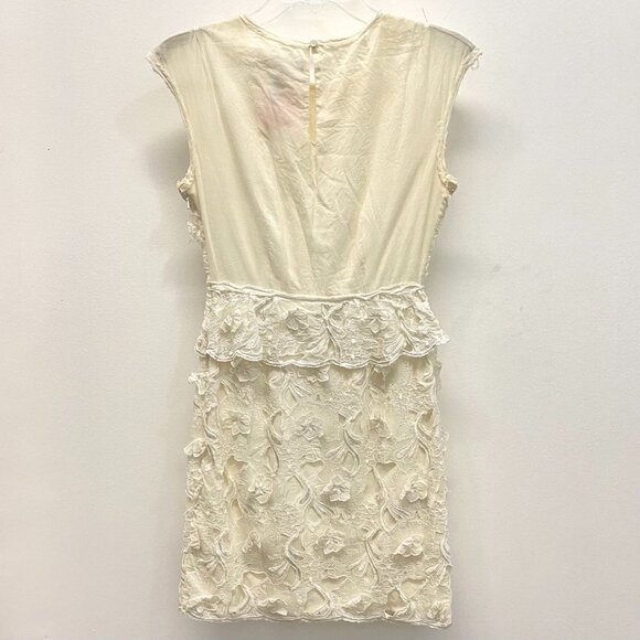 BCBGMaxAzria Ivory Floral Cut Away Cotton Dress - Picture 2 of 2